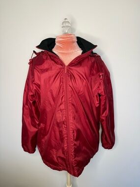 Totes 3 Season Fleece Lined Storm Hooded Jacket Maroon Size Large